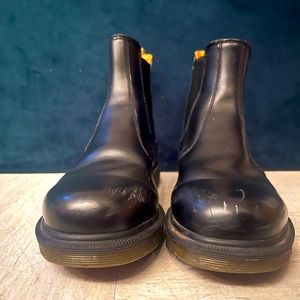 Dr. Martens Chelsea Boots, thrifted with minor scratches on toe, barely worn.